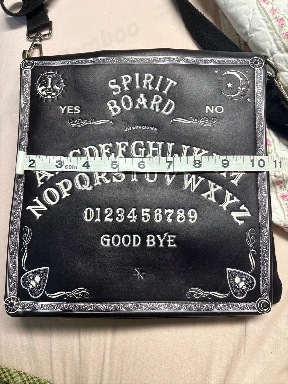 Spirit Board Black Crossbody Bag with matching Planchette Wristlet - Picture 11 of 13